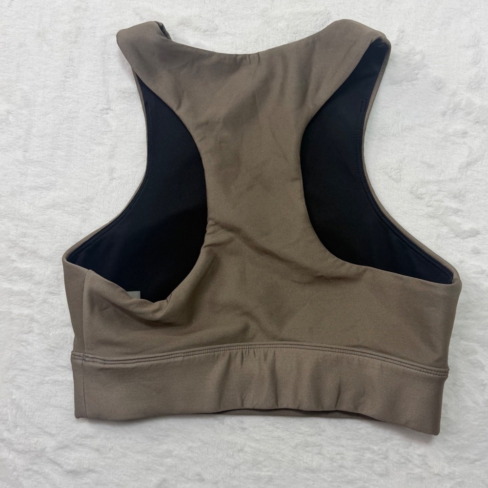 Good American High Neck Racerback Sports Bra Taupe Brown Size 1 S - Picture 2 of 5